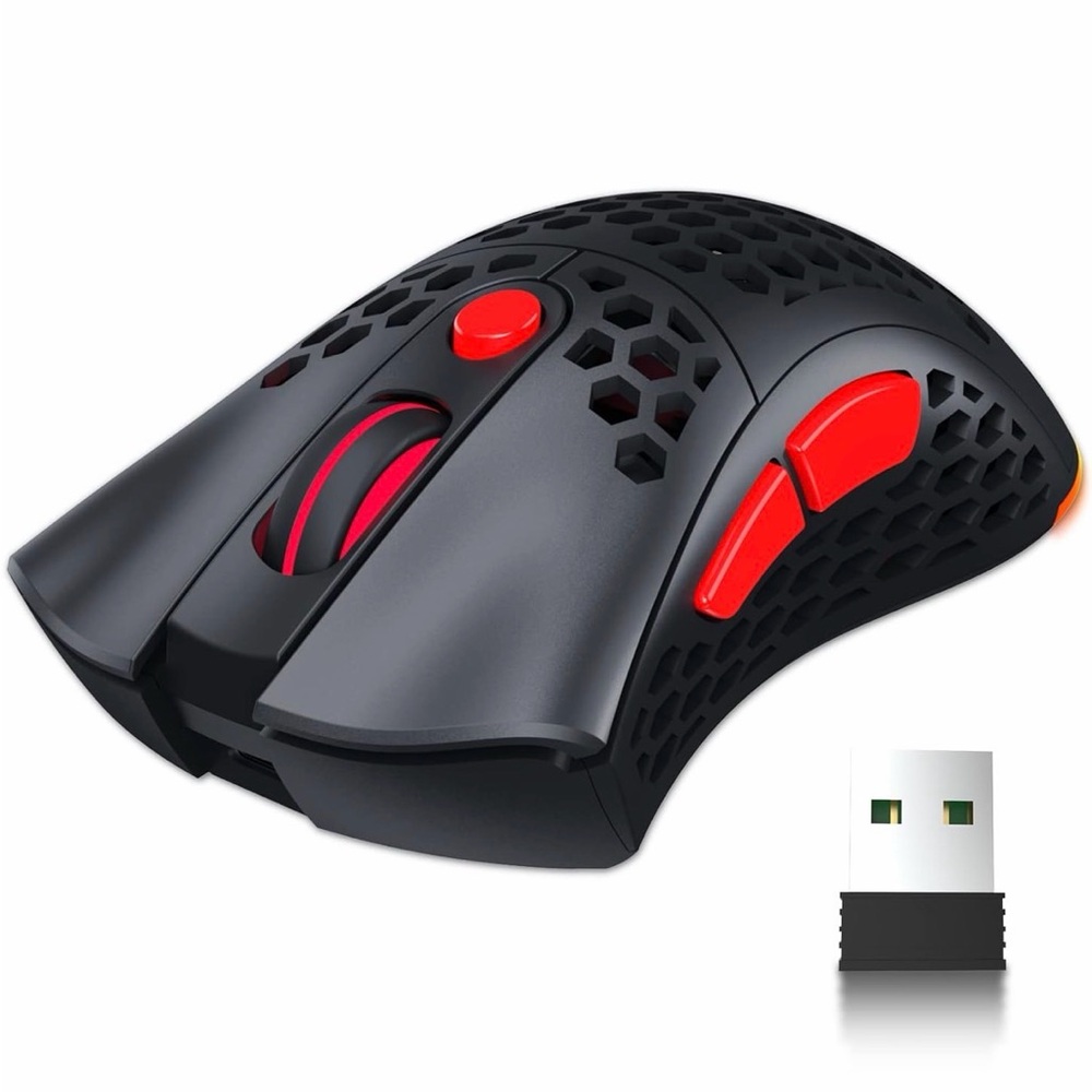 Razeak RM-X33 Wireless Gaming Mouse 10000 DPI RGB Honeycomb Lightweight - Picture 3 of 5